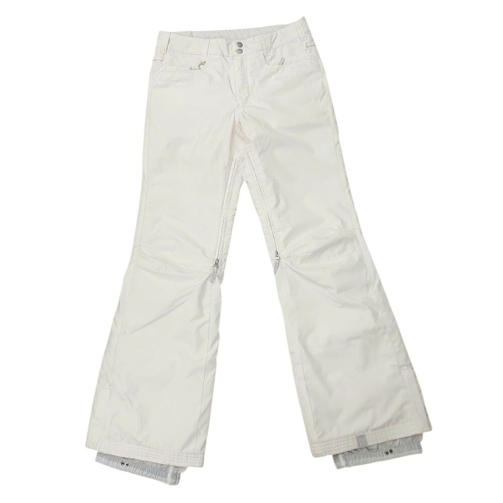 Roxy Snow Pants Womens Small White Regular Fit 8K Waterproof Insulated Ski